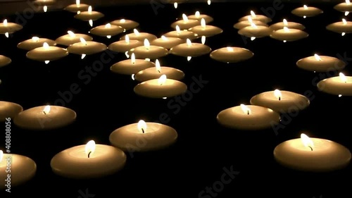 Wallpaper Mural floating candles in water Torontodigital.ca