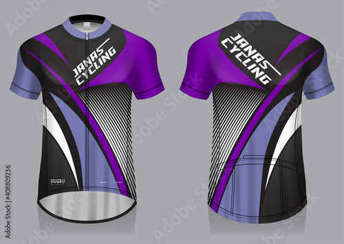 Jersey cycling template design uniform front and back view