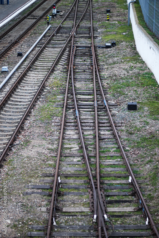 railways. south station. electric train railways. south station. electric train