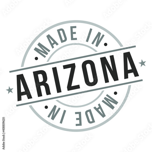 Made in Arizona Stamp Logo Icon Symbol Design. Seal National Product Badge Vector.
