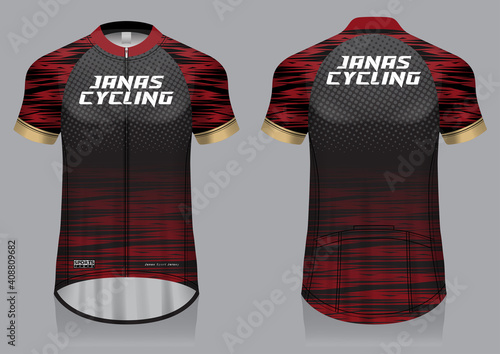 Jersey cycling template design uniform front and back view