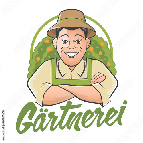 Gärtnerei Cartoon Logo