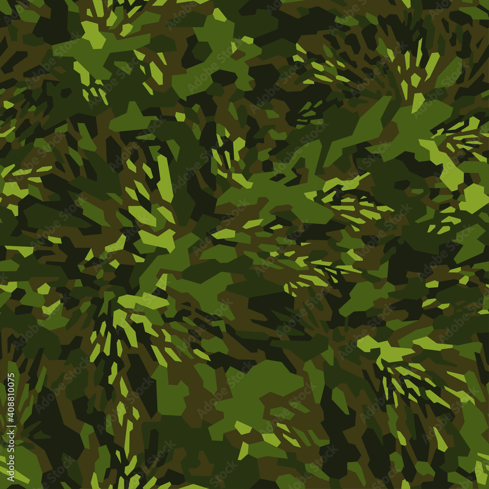 Geometric camouflage texture seamless pattern. Abstract modern military camo endless background. Ornament for fabric, fashion and vinyl wrap print. Vector illustration. Geometric camouflage texture seamless pattern. Abstract modern military camo endless background. Ornament for fabric, fashion and vinyl wrap print. Vector illustration.