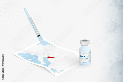 Slovenia Vaccination, Injection with COVID-19 vaccine in Map of Slovenia.