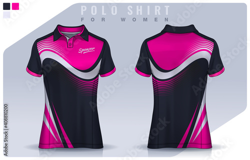 t-shirt sport design for women, Jersey mockup. Polo Uniform template.
