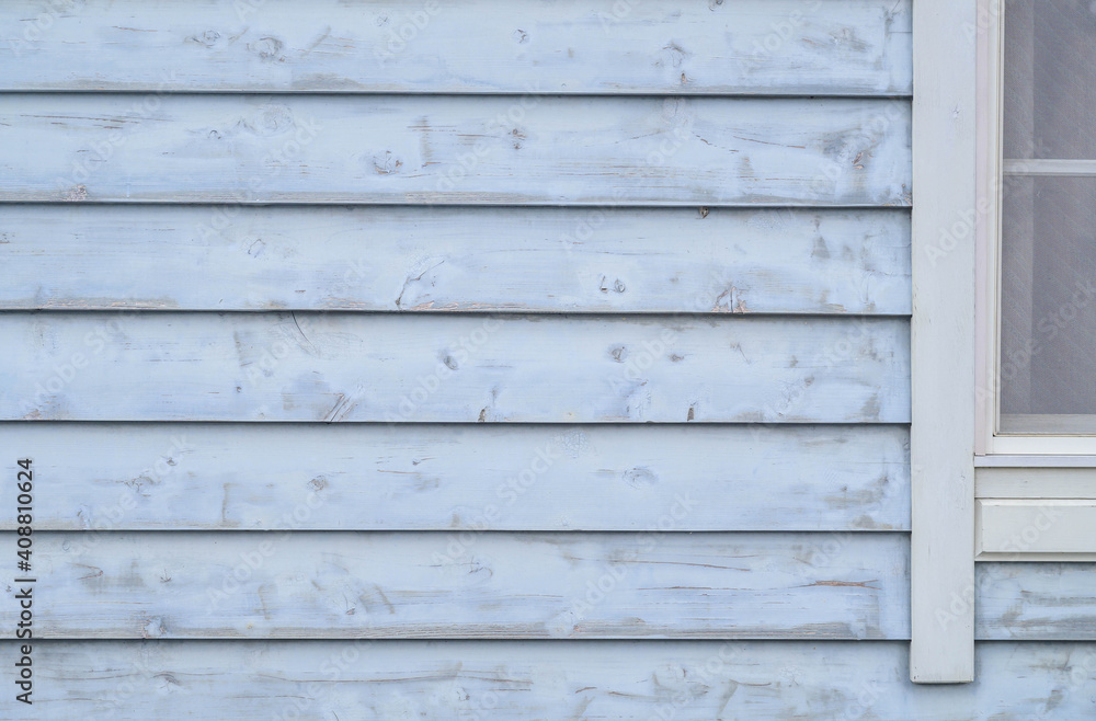 Obraz premium 水色の板壁