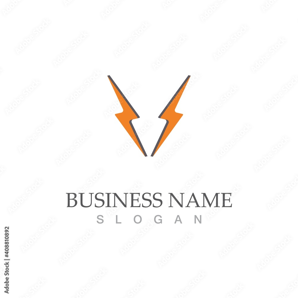 thunderbolt logo vector illustration template