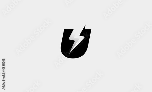  Letter U Bolt Logo Vector Design Icon Illustration