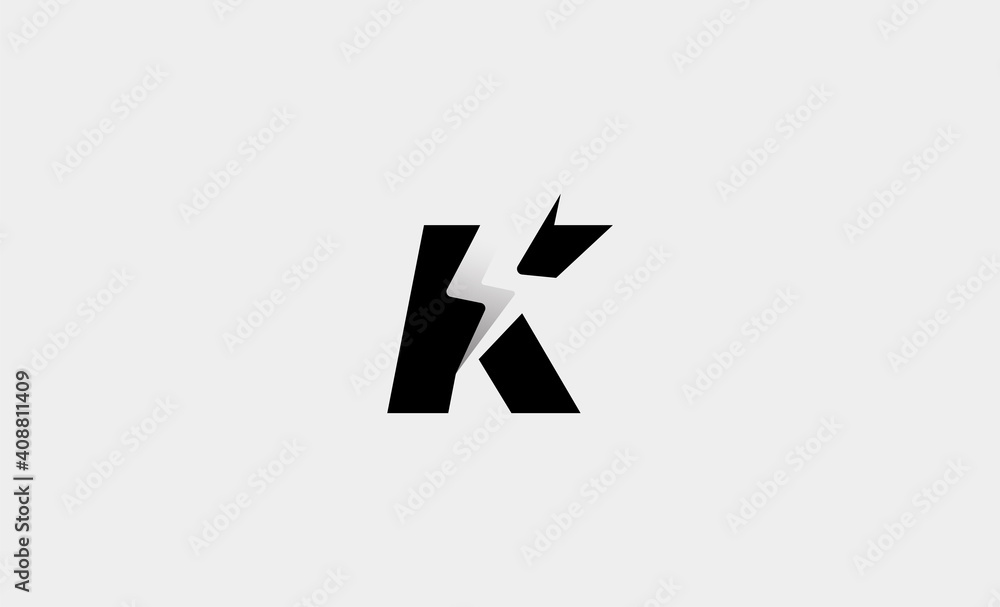 Letter K Bolt Logo Vector Design Icon Illustration Letter K Bolt Logo Vector Design Icon Illustration