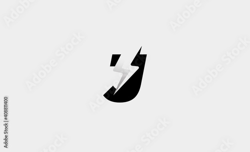  Letter J Bolt Logo Vector Design Icon Illustration