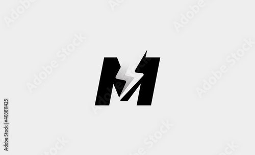 Free Download  Letter M Bolt Logo Vector Design Icon Illustration - GFXLoad
