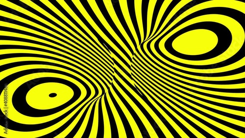 3d abstract endless looping motion design, loop animation moving yellow stripes