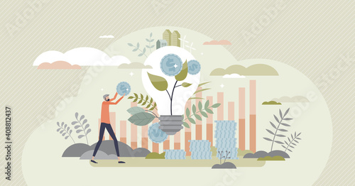 Green energy investment as natural future fund strategy tiny persons concept