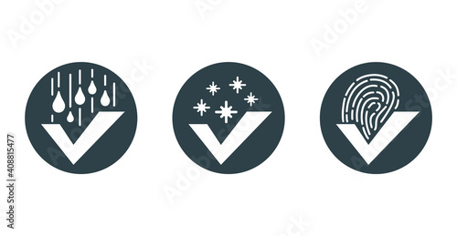 Glass cleaning agent pictograms set