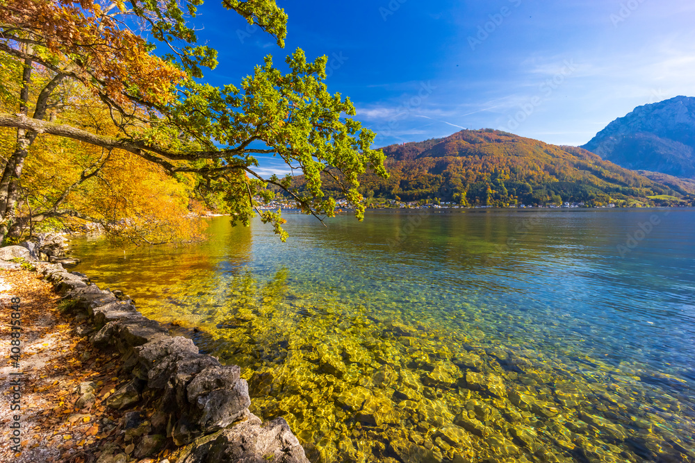 Lake and castle´s park in Gmunden, Austria Lake and castle´s park in Gmunden, Austria