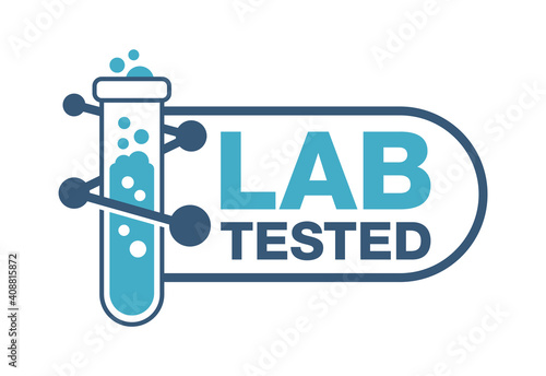 Lab tested badge in flat style 