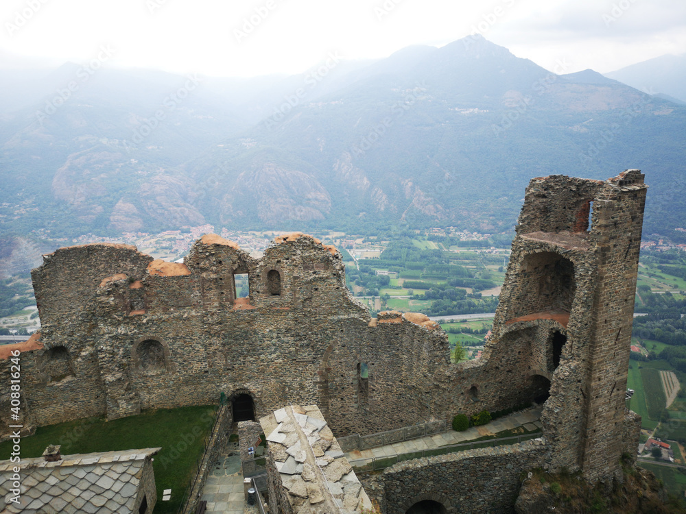 Sacra di San Michele, ancient abbey in the mountain of north Italy dedicated to St Michael