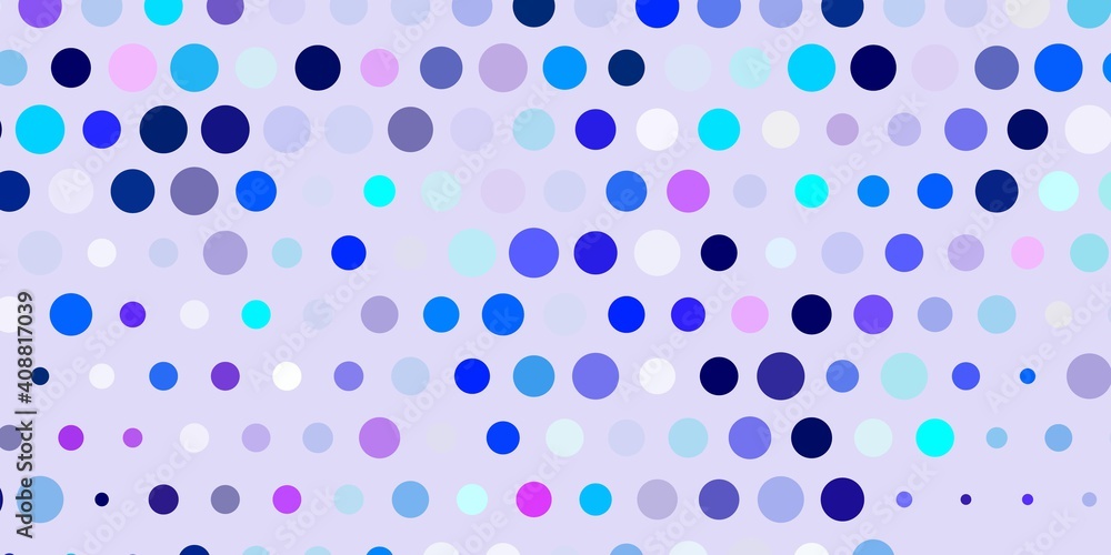 Light pink, blue vector background with bubbles.