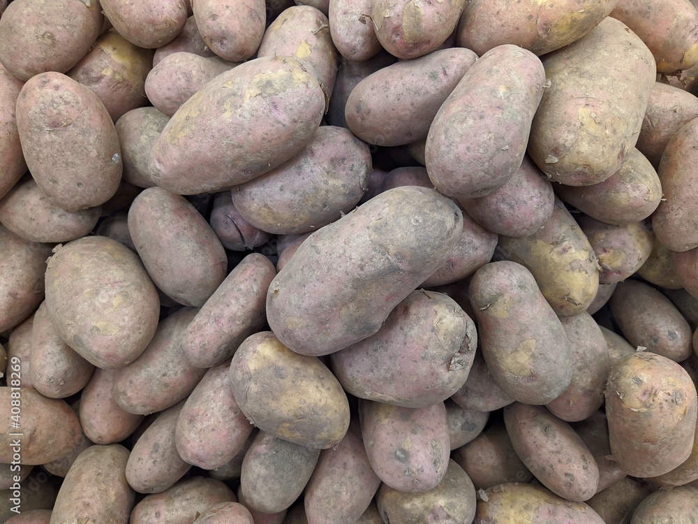 lot of potatoes in the market closeup photo lot of potatoes in the market closeup photo
