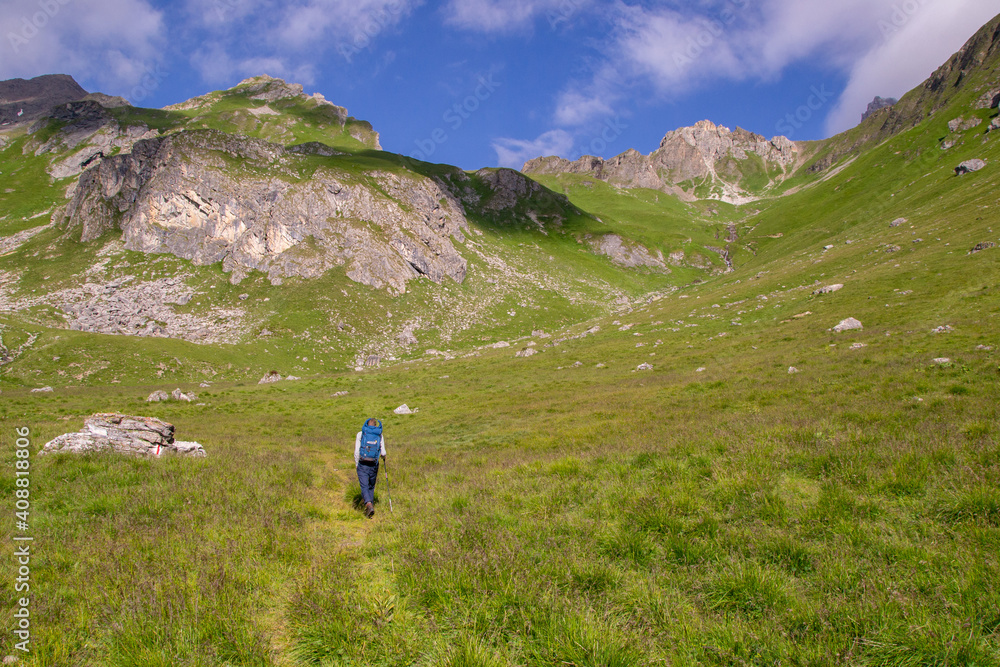 Fototapeta premium hiking in the mountains, Switzerland 