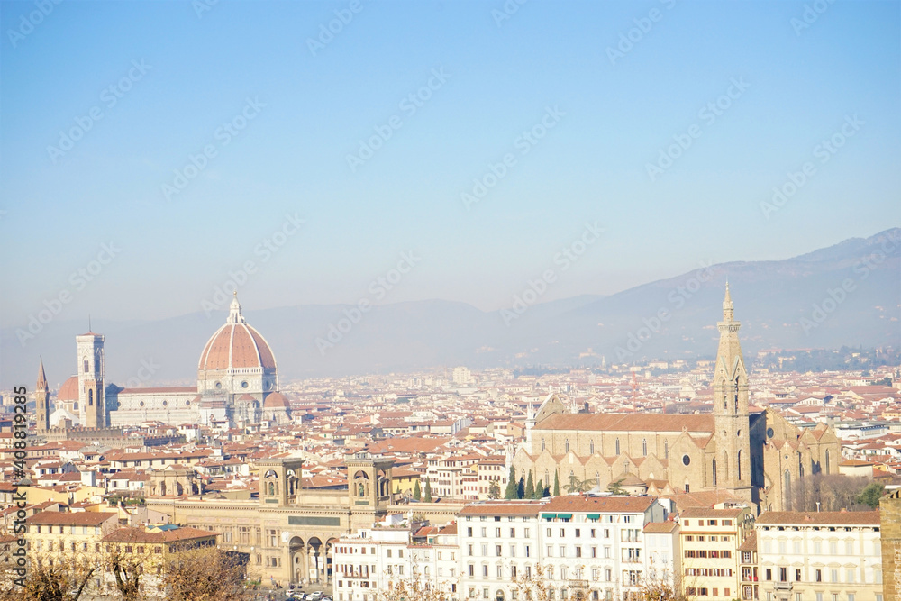 The view from Michelangelo Square or Piazzale Michelangelo - ミケランジェロ広場 から フィレンツェの眺め イタリア