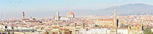 Panoramic view from Michelangelo Square or Piazzale Michelangelo - ミケランジェロ広場 から フィレンツェの眺め イタリア