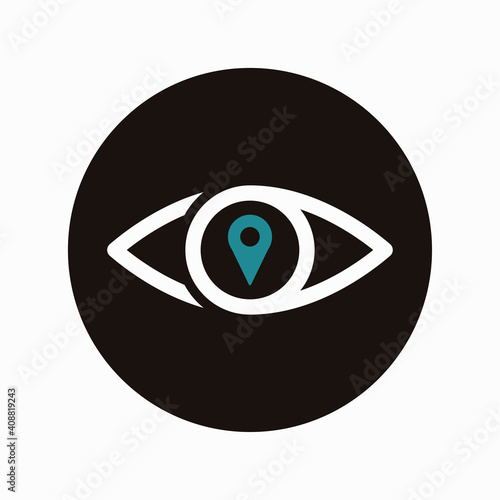Eye line with location icon design vector illustration