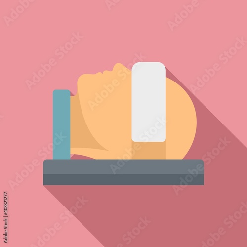 Magnetic resonance imaging head icon. Flat illustration of magnetic resonance imaging head vector icon for web design