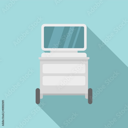 Pc monitor magnetic resonance imaging icon. Flat illustration of pc monitor magnetic resonance imaging vector icon for web design