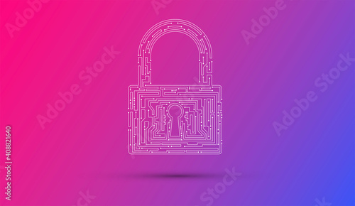 icona, lucchetto, sicurezza, dati, informatica