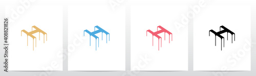 Dripping Surface On Letter Logo Design H
