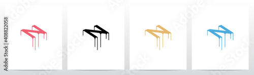 Dripping Surface On Letter Logo Design N