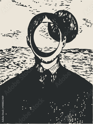 internal conflict and obsessive dimension recurring situations illustration sketch draw