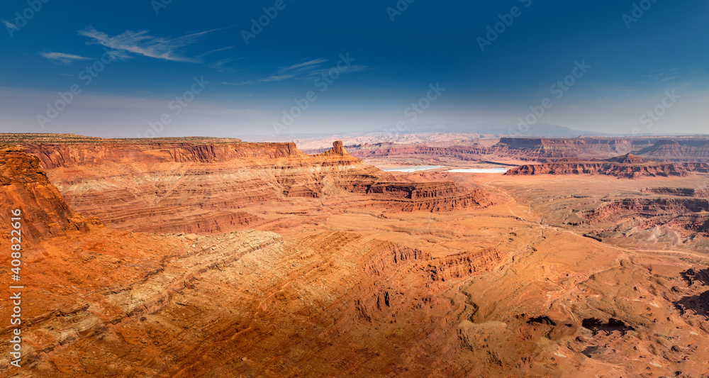 Panoramic overlook , Dead Horse Point State Park with pot ash pools in the background