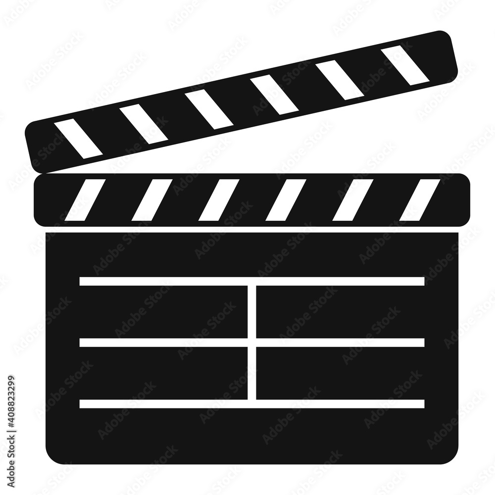 Fototapeta premium Clapper icon. Simple illustration of clapper vector icon for web design isolated on white background