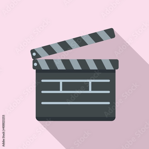 Film clapper icon. Flat illustration of film clapper vector icon for web design