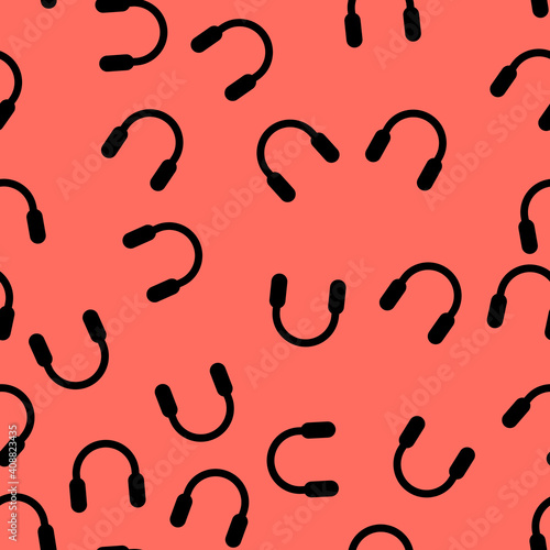 Seamless pattern with headphones