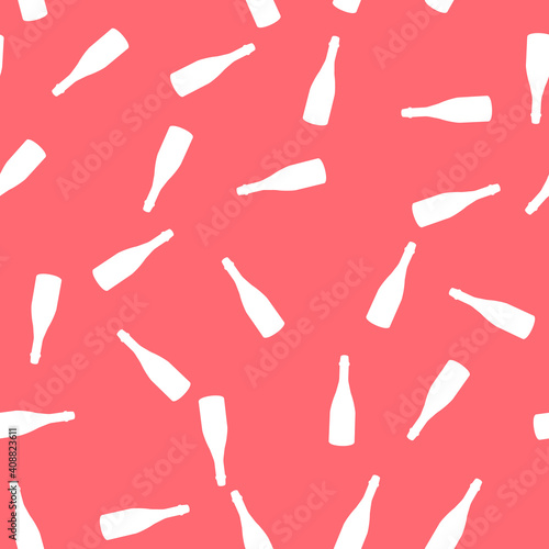 Seamless pattern with wine bottle
