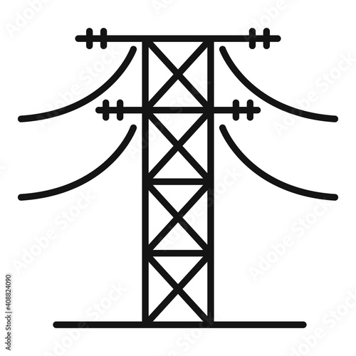 Energy electric tower icon. Outline energy electric tower vector icon for web design isolated on white background
