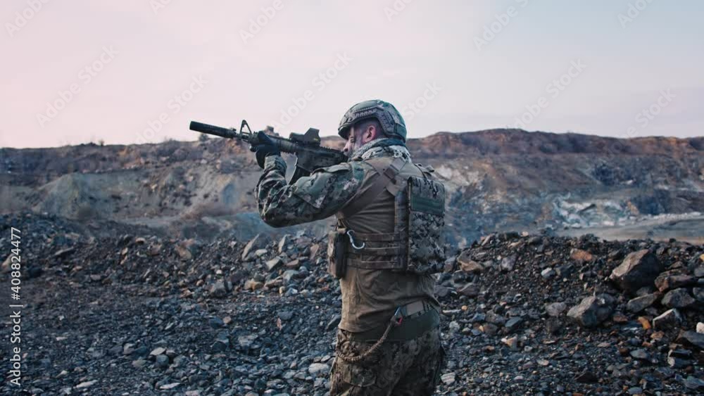 Special Ops Navy Seal in mountains Special Ops Navy Seal in mountains