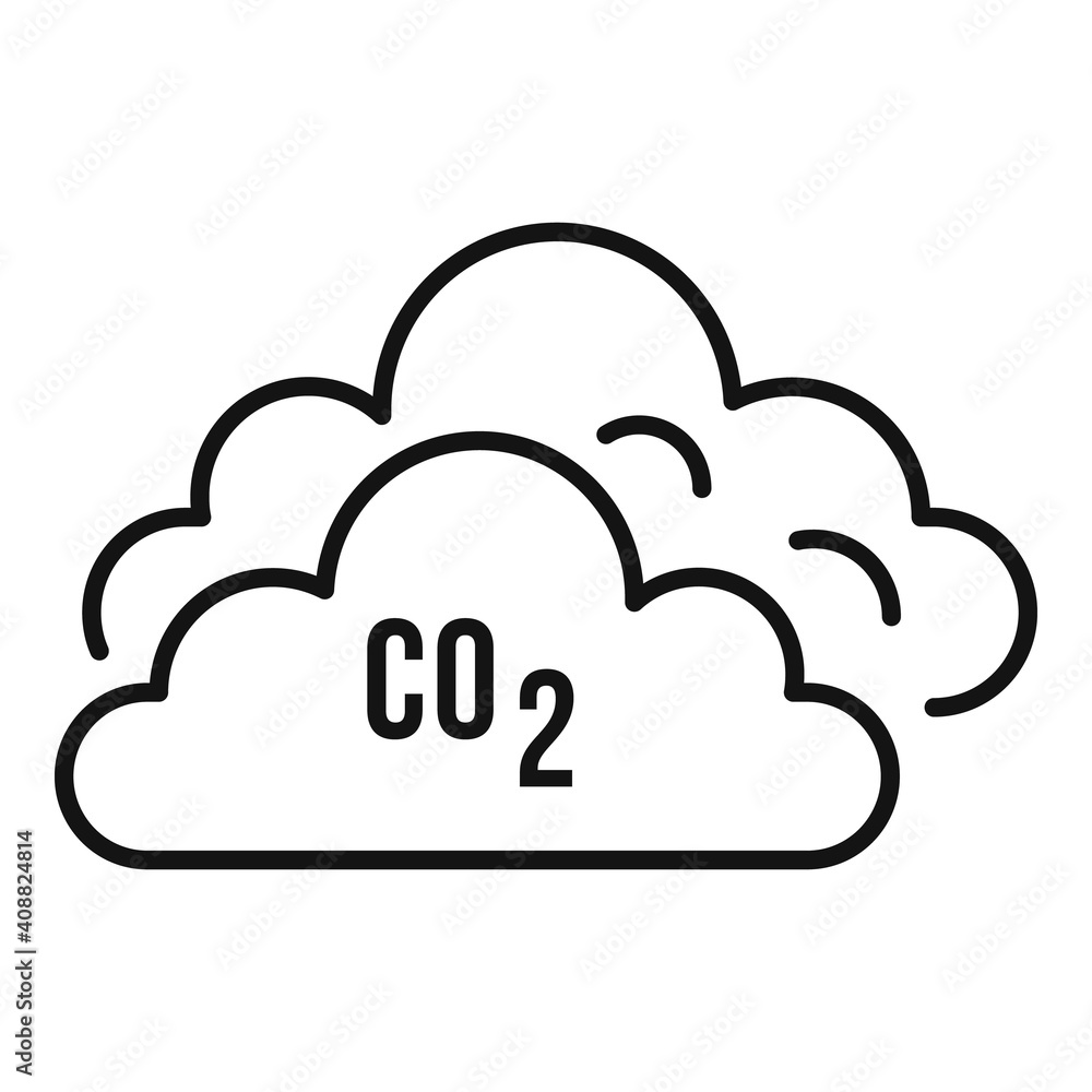 Co2 clouds icon. Outline co2 clouds vector icon for web design isolated on white background Co2 clouds icon. Outline co2 clouds vector icon for web design isolated on white background