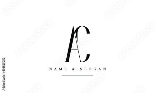 AC, CA, A, C Letter Logo Design with Creative Modern Trendy Typography