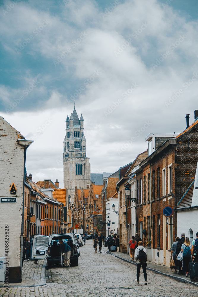 Obraz premium medieval buildings in Bruges, Belgium