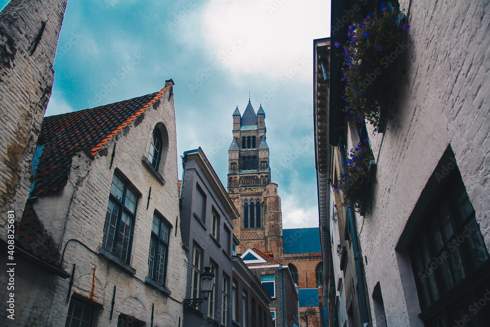 medieval buildings in Bruges, Belgium