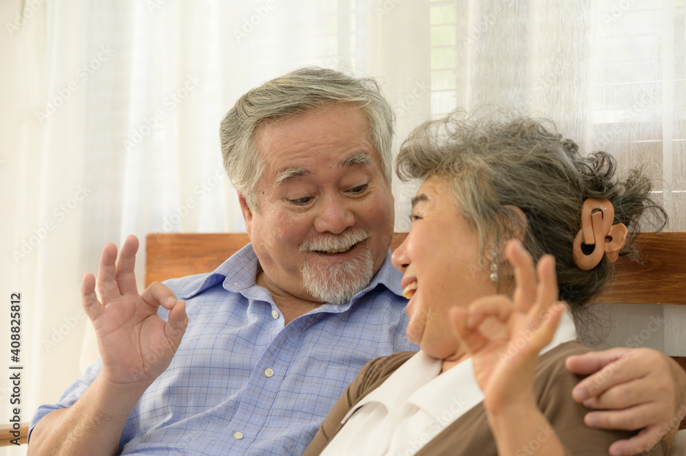 Senior couples who live happily together pay attention to each other without having children and grandchildren to look after. Senior couples who live happily together pay attention to each other without having children and grandchildren to look after.