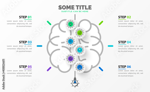 Infographic design template. Creative concept with 6 steps