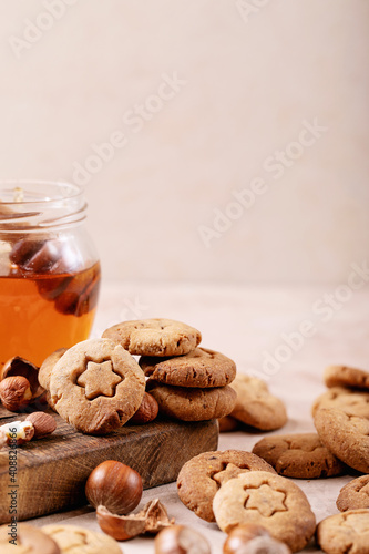 Homemade cookies with hazelnuts