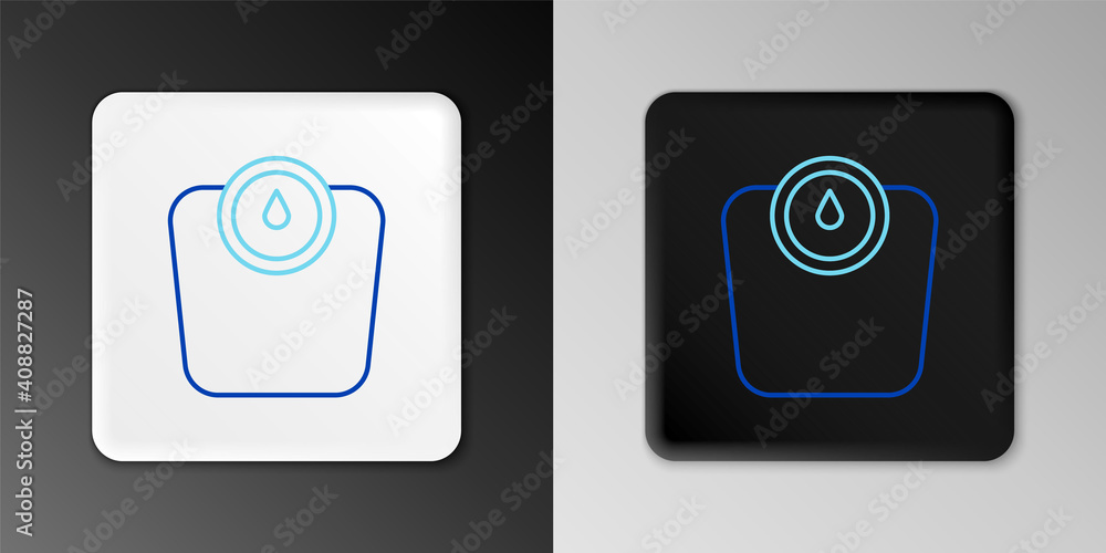 Line Bathroom scales icon isolated on grey background. Weight measure Equipment. Weight Scale fitness sport concept. Colorful outline concept. Vector. Line Bathroom scales icon isolated on grey background. Weight measure Equipment. Weight Scale fitness sport concept. Colorful outline concept. Vector.