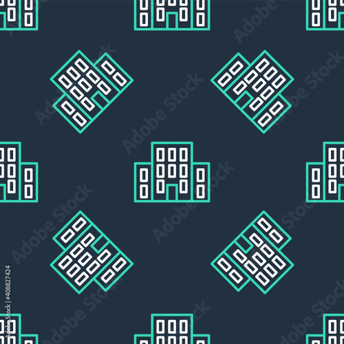 Line House icon isolated seamless pattern on black background. Home symbol. Vector. © vector_v