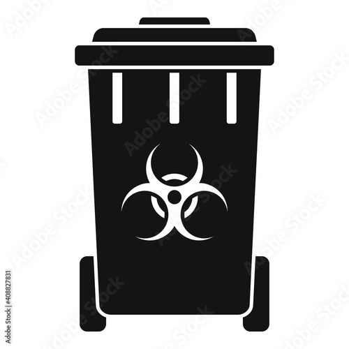 Biohazard garbage cart icon. Simple illustration of biohazard garbage cart vector icon for web design isolated on white background